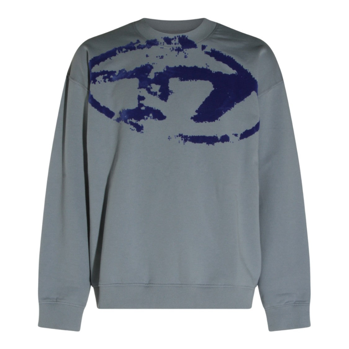 Diesel Relaxed Fit Graphic Knit Sweatshirt With Ribbed Details