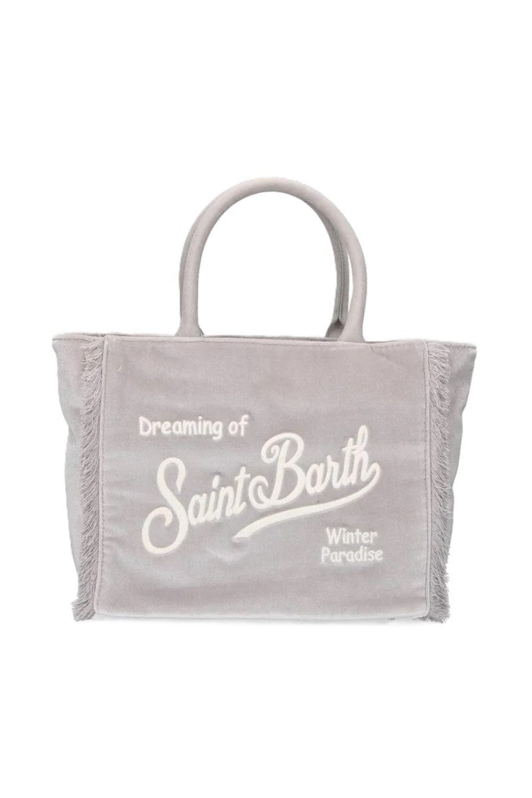 Mc2 Saint Barth Pearl Grey Velvet Colette Bag