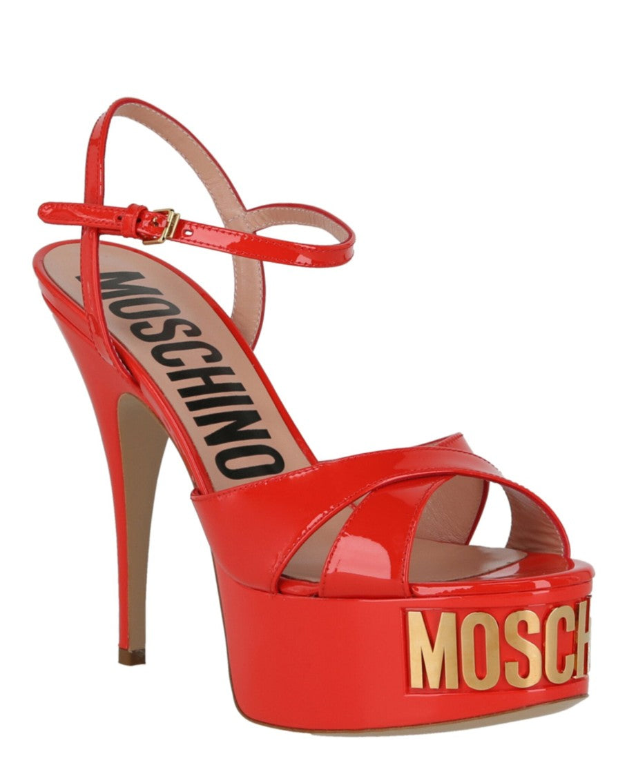 Moschino Logo Plaque Platform Heels