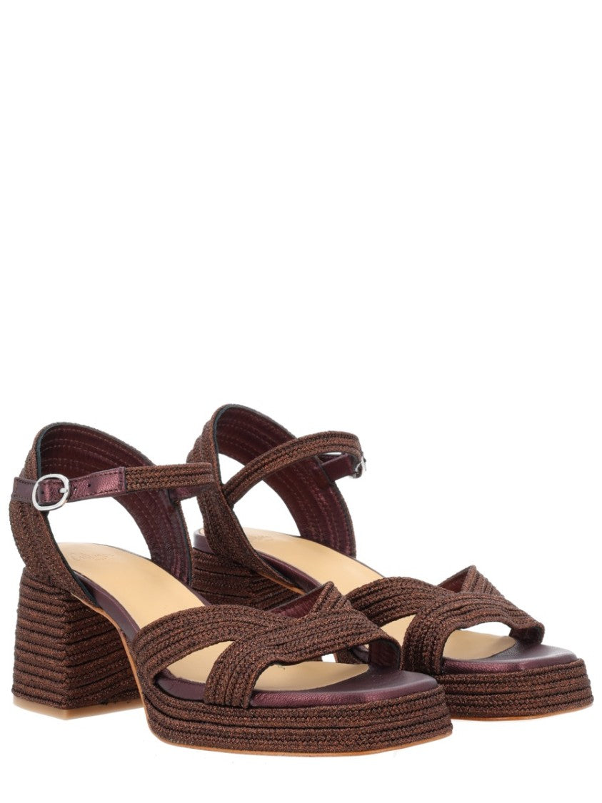 Castaner Multicolor Vallita Woven Straps Block Heel Sandals