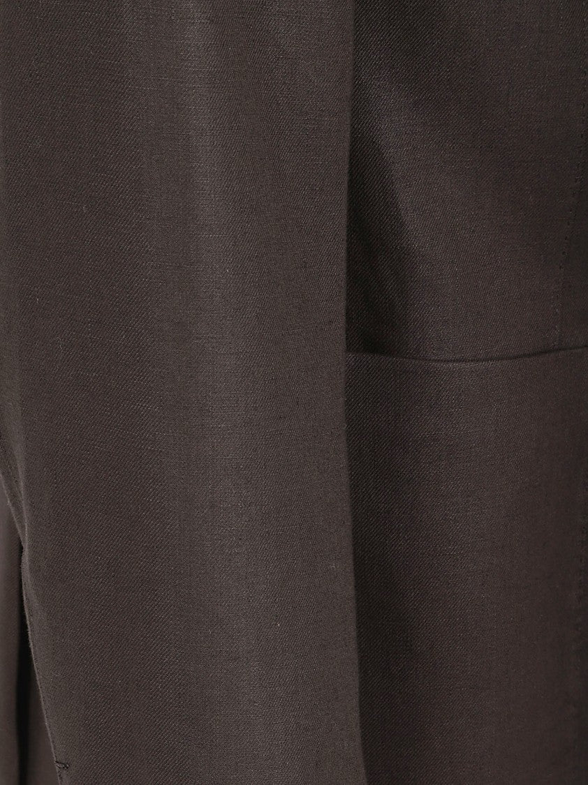 Zegna Double-Breasted Linen Jacket With Structured Silhouette
