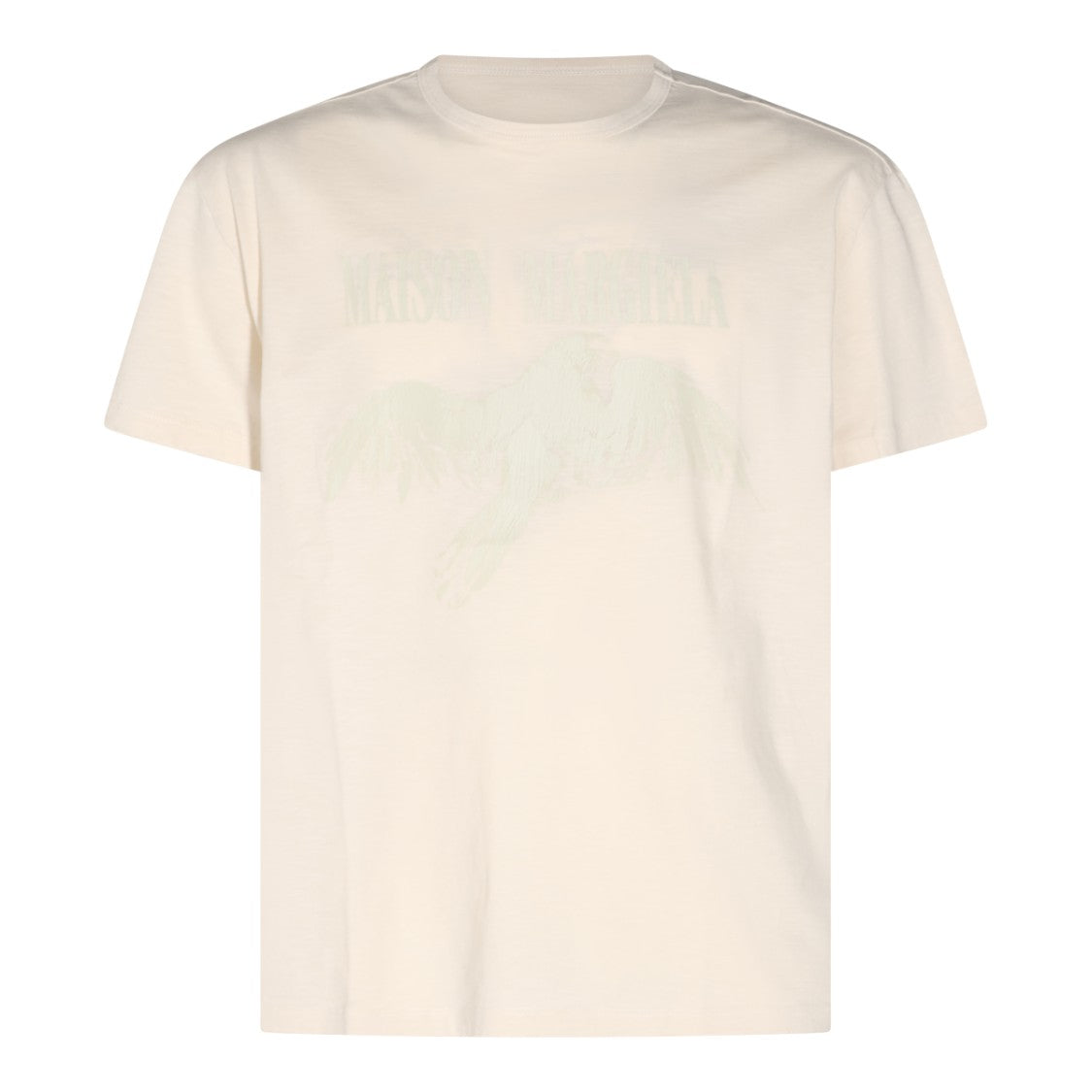 Maison Margiela White Tone-On-Tone Printed Cotton T-Shirt