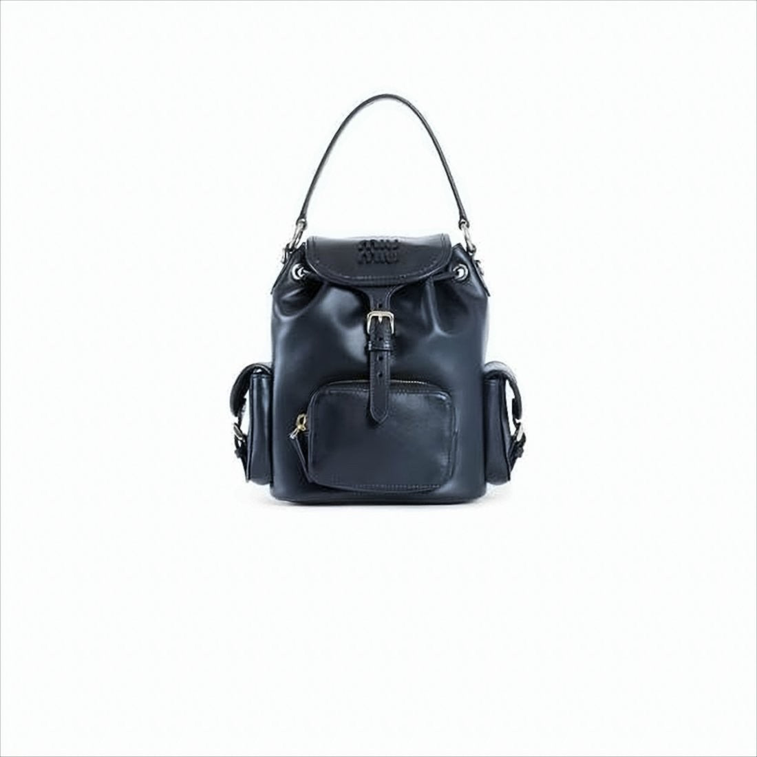 Miu Miu Structured Black Leather Crossbody Bag