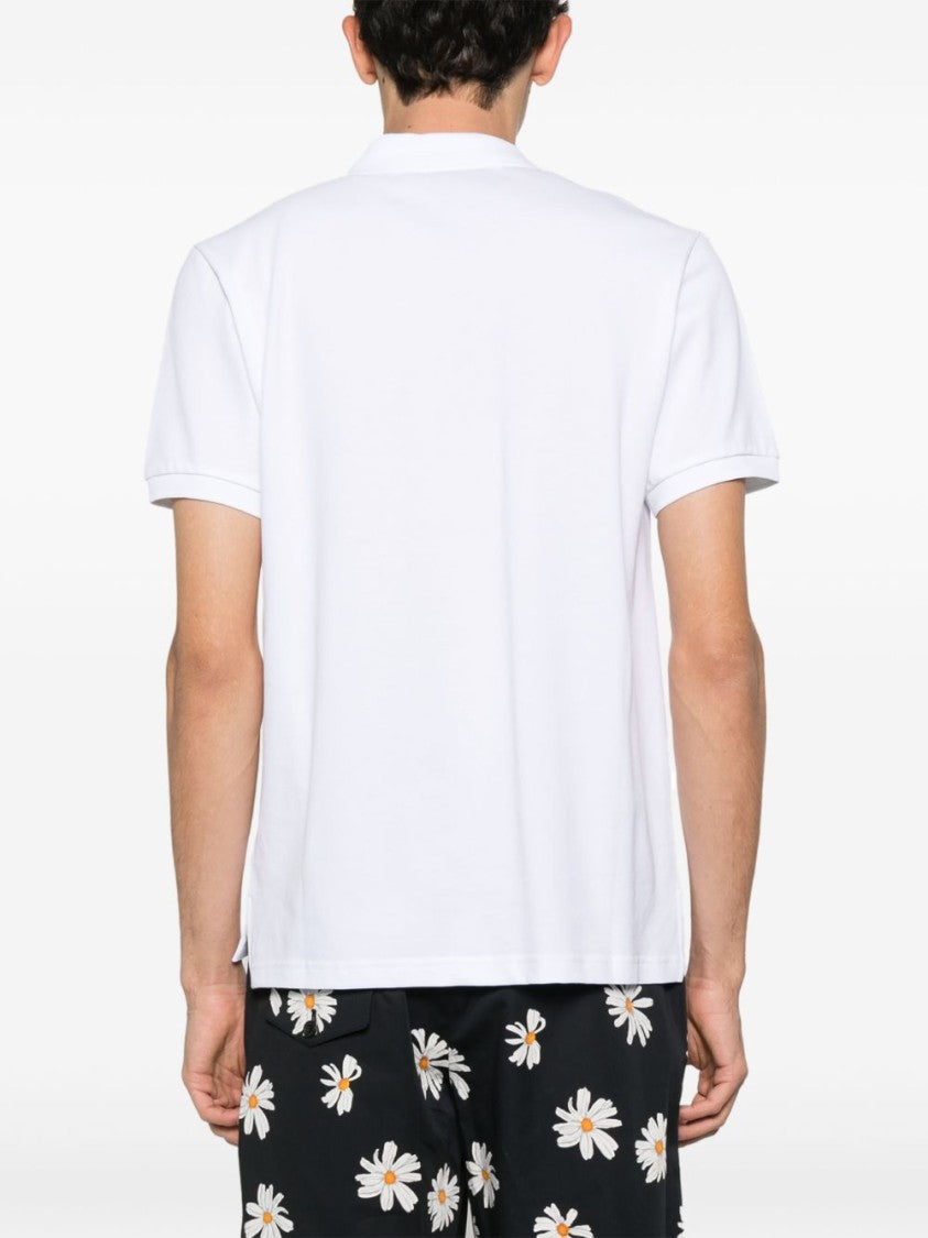 Moschino White Teddy Bear Motif Piqué Polo