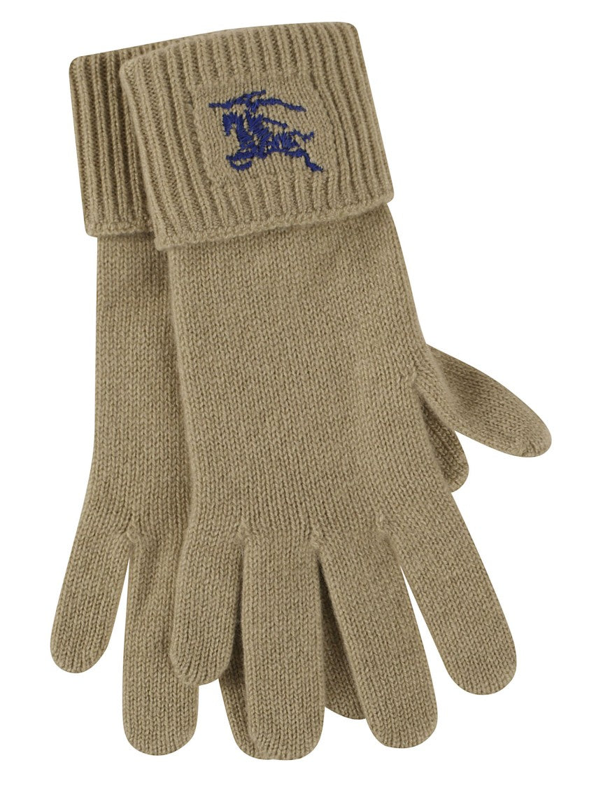 Burberry Cashmere Gloves With Ribbed Cuff