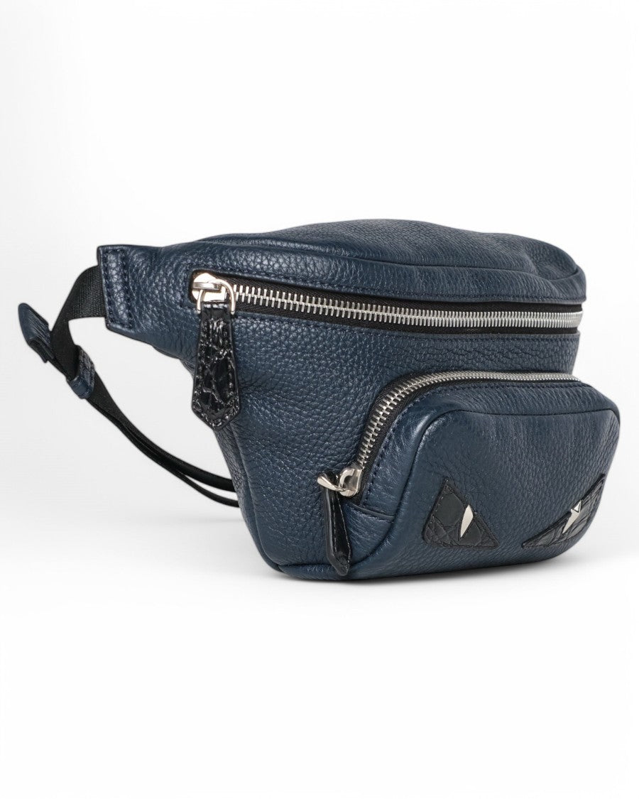 Fendi Textured Leather Fanny Pack With Distinctive Monster Eyes