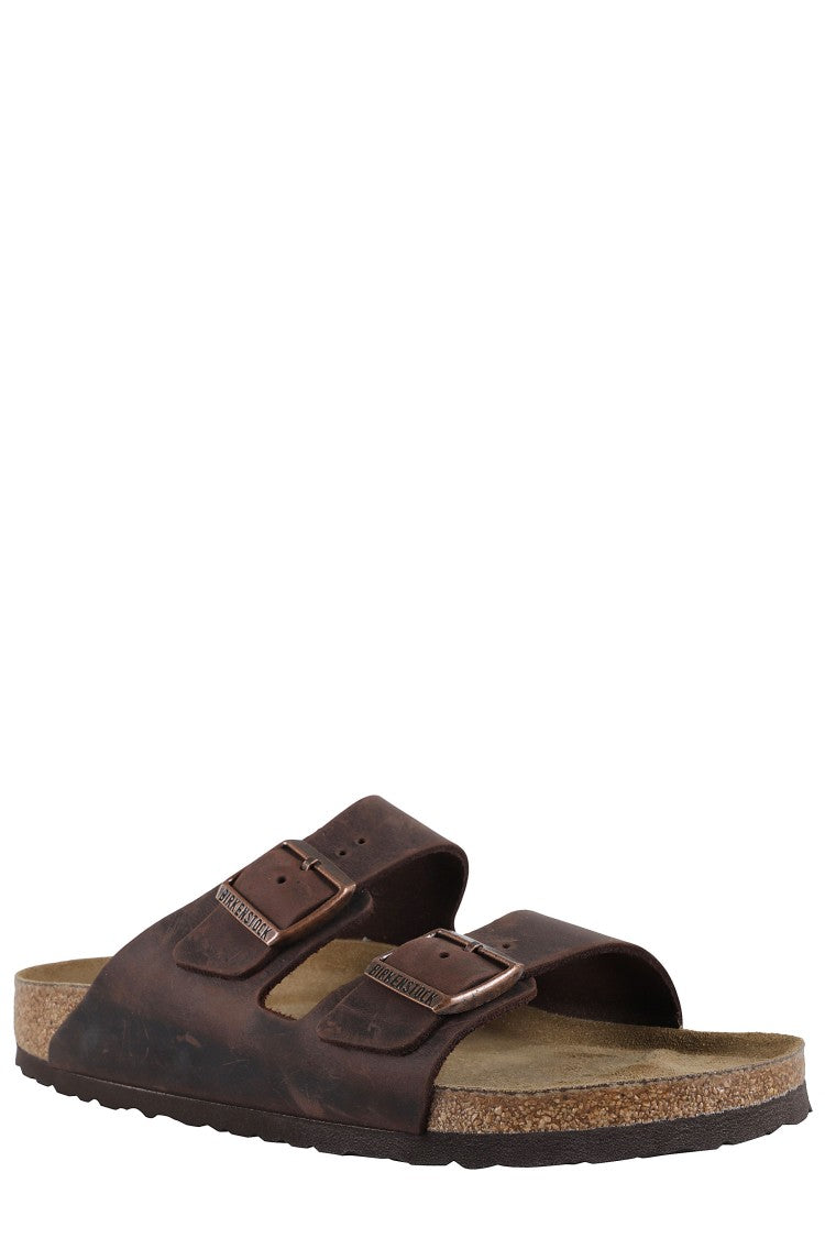 Birkenstock Dark Brown Arizona Sfb Oiled Nubuck Leather Sandals