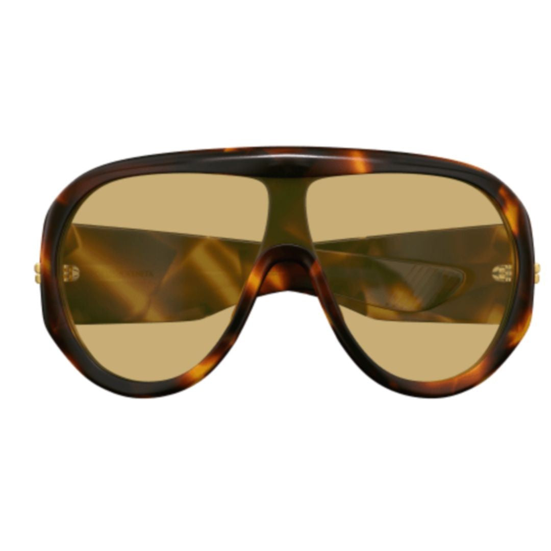 Bottega Veneta Bv1345s Tortoiseshell Acetate Oversized Shield Sunglasses