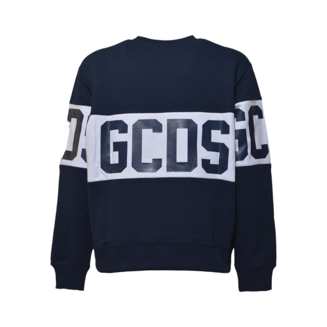 Gcds Blue Band Logo Cotton Crewneck Sweatshirt