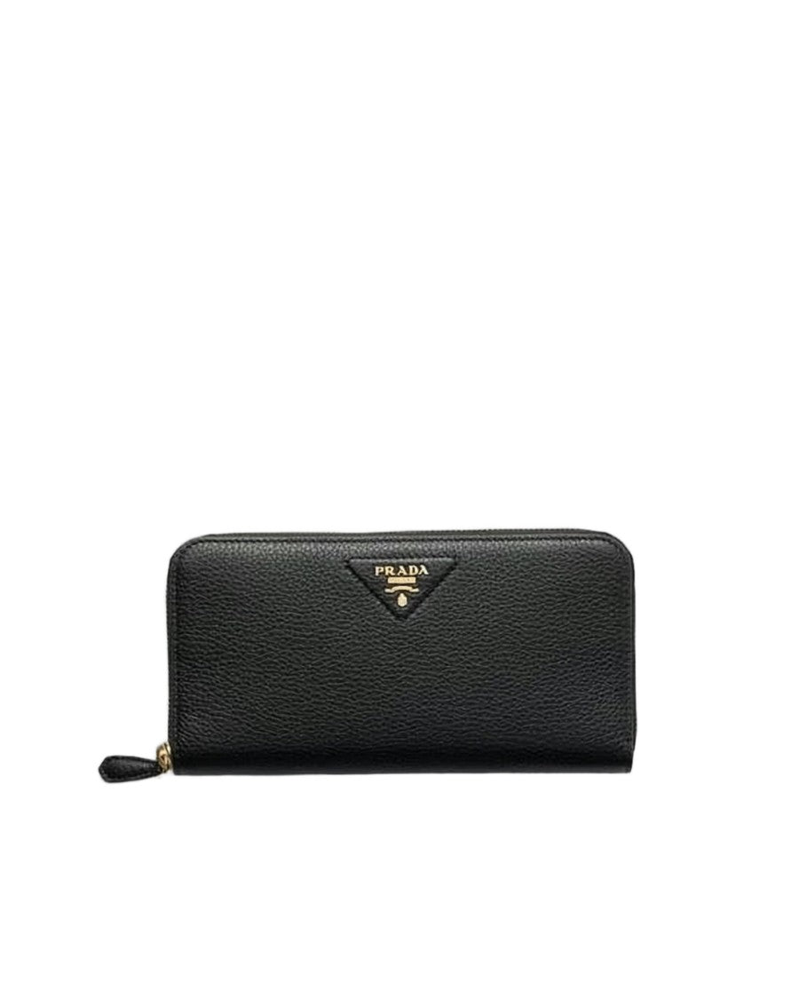 Prada Textured Calf Leather Long Wallet
