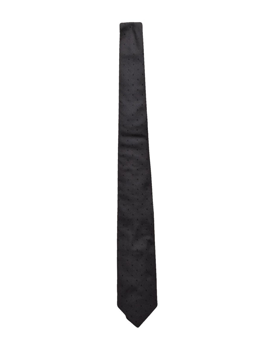 Emporio Armani Silk Tie With Subtle Dotted Pattern And Lustrous Finish