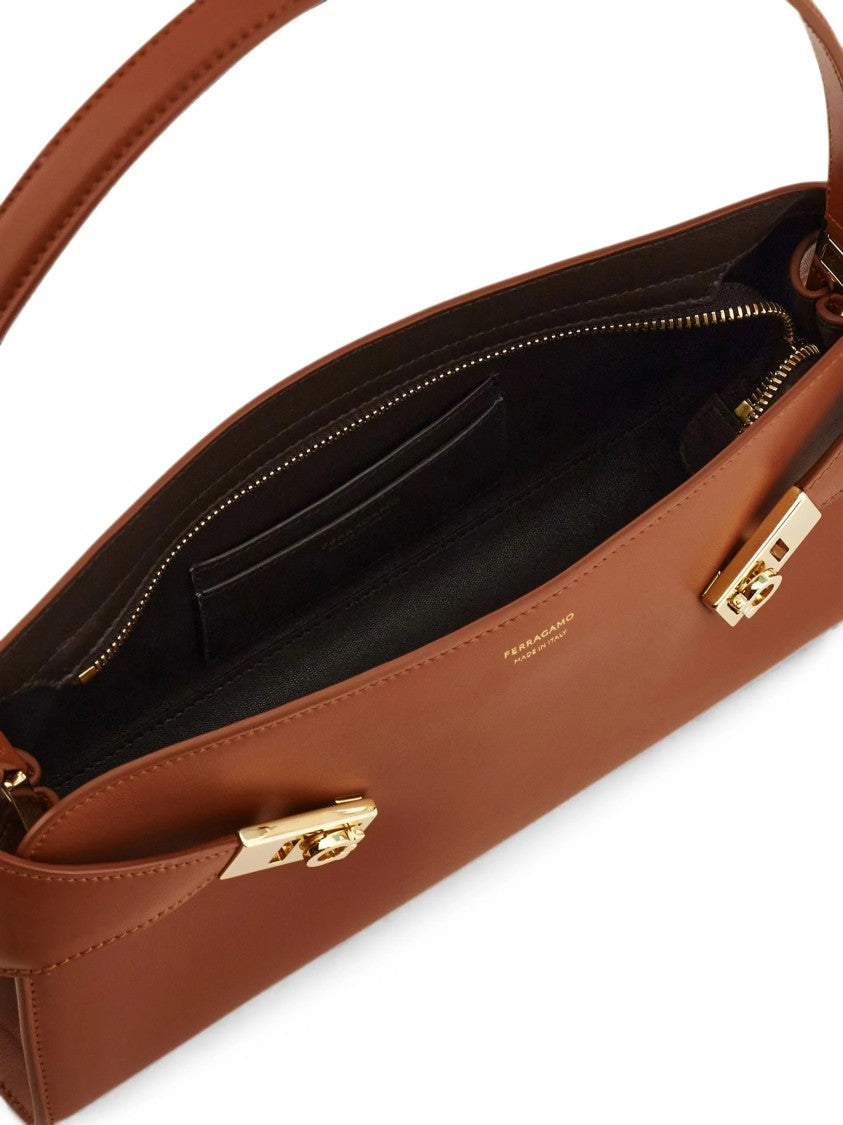 Salvatore Ferragamo Calf Leather Hug Sh Ew Shoulder Bag