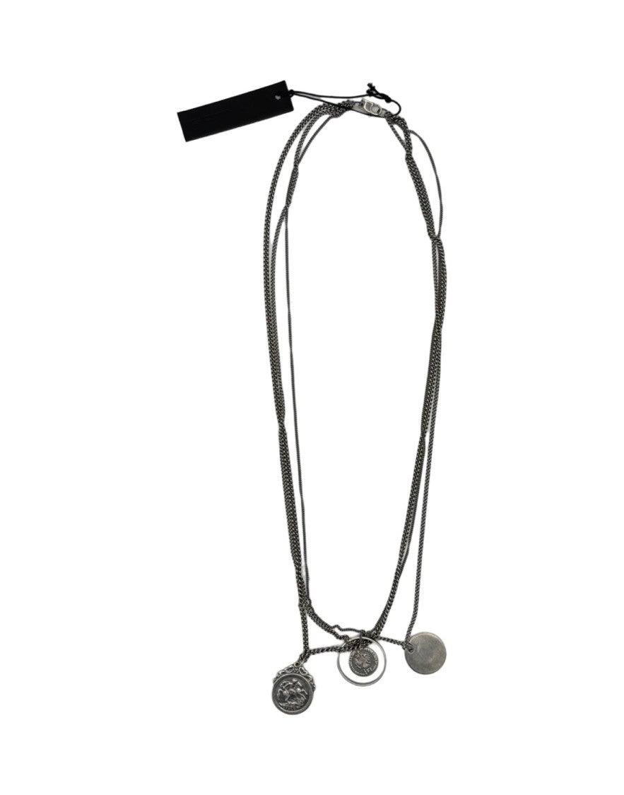 Goti Long Silver Pendant Necklace With Unique Designs