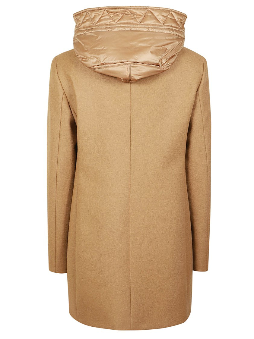 Fay Wool Coat With Unique Quilted Hood