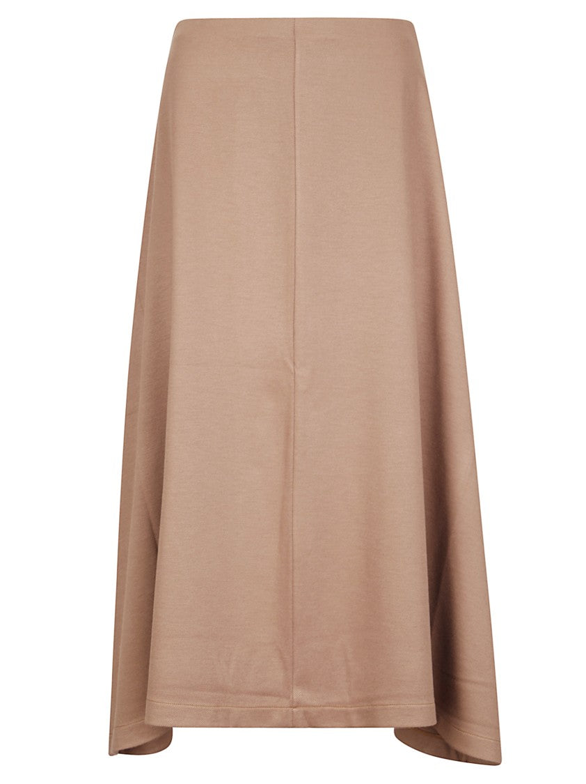 Hira Brown Flared Skirt In Heavy Fabric