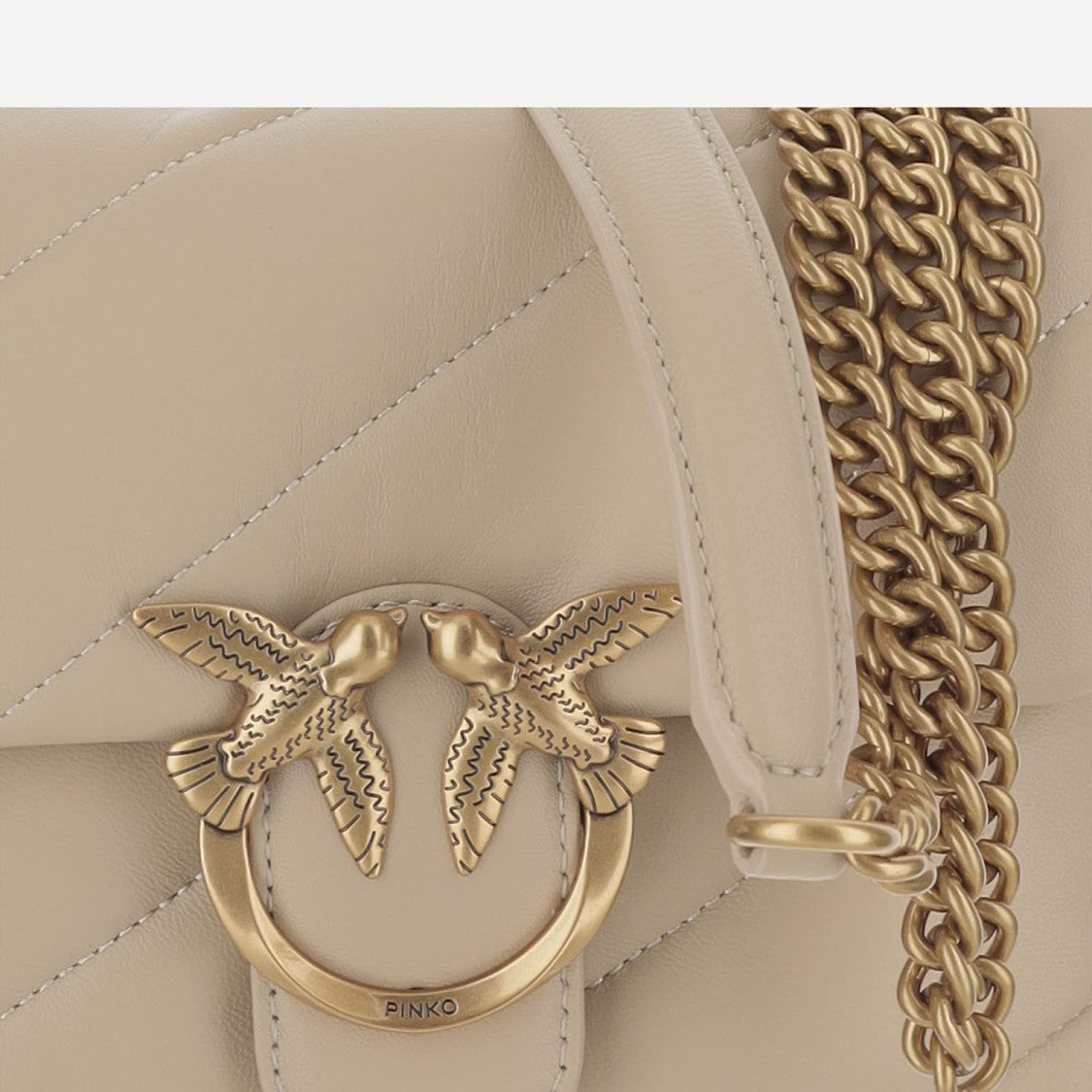 Pinko Quilted Nappa Leather Mini Puff Bag With Love Birds Buckle
