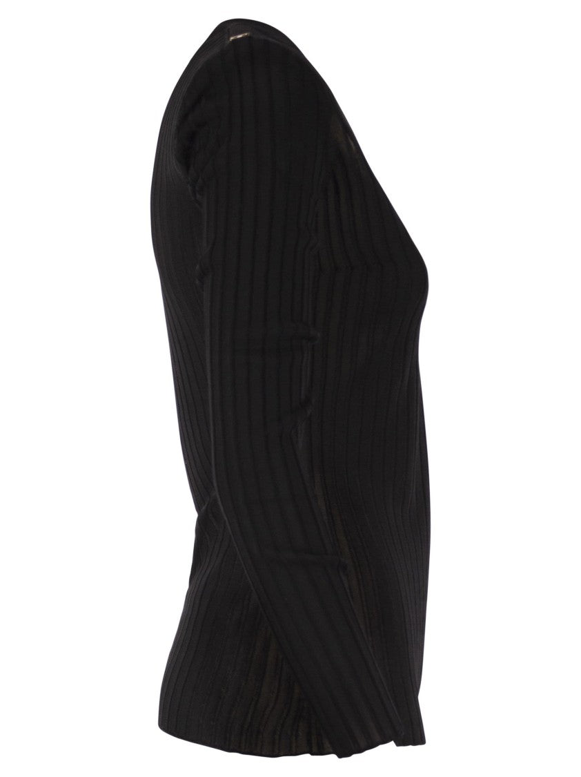 Elisabetta Franchi Viscose Knit Shirt With Logo Details