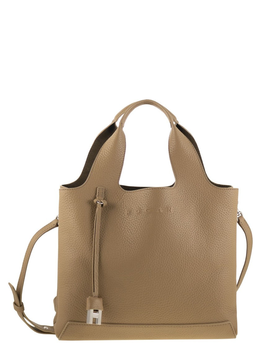 Hogan Shopping Bag In Textured Leather