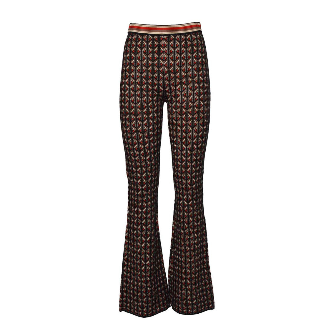 Diane Von Furstenberg Geometric Jacquard Knit Flared-Leg Pants