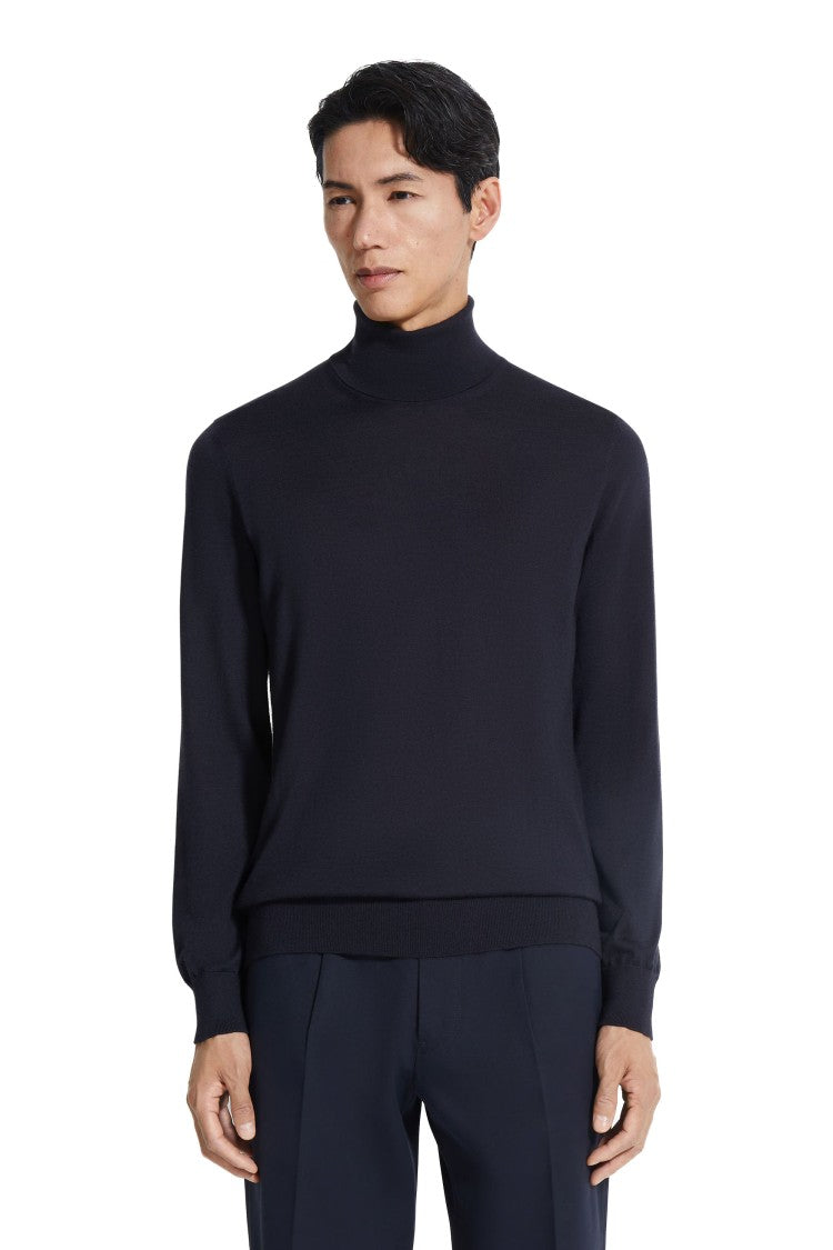 Zegna Cashseta Light Cashmere-Silk Turtleneck Sweater
