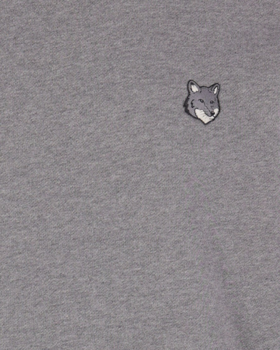 Maison Kitsuné Medium Grey Fleece Sweatshirt With Embroidered Fox Head