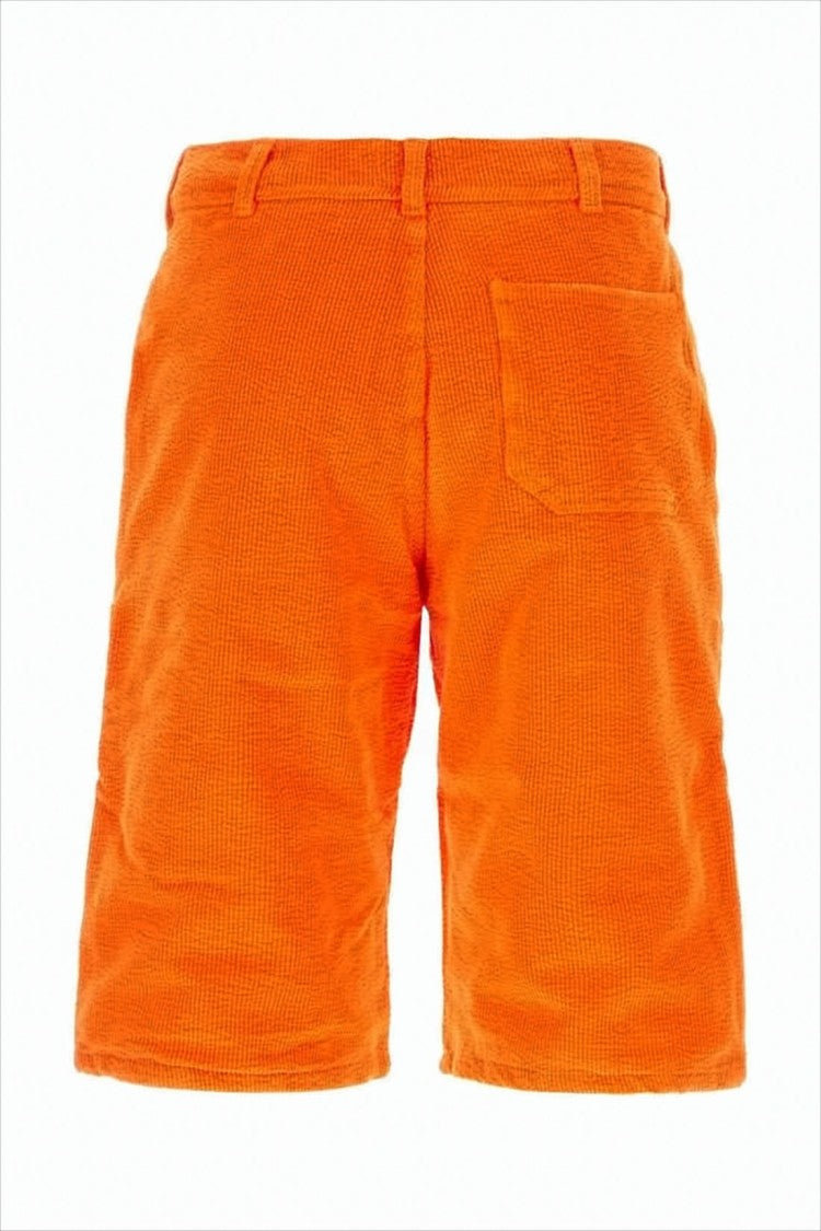 Erl Orange Tailored Shorts With Textured Fabric