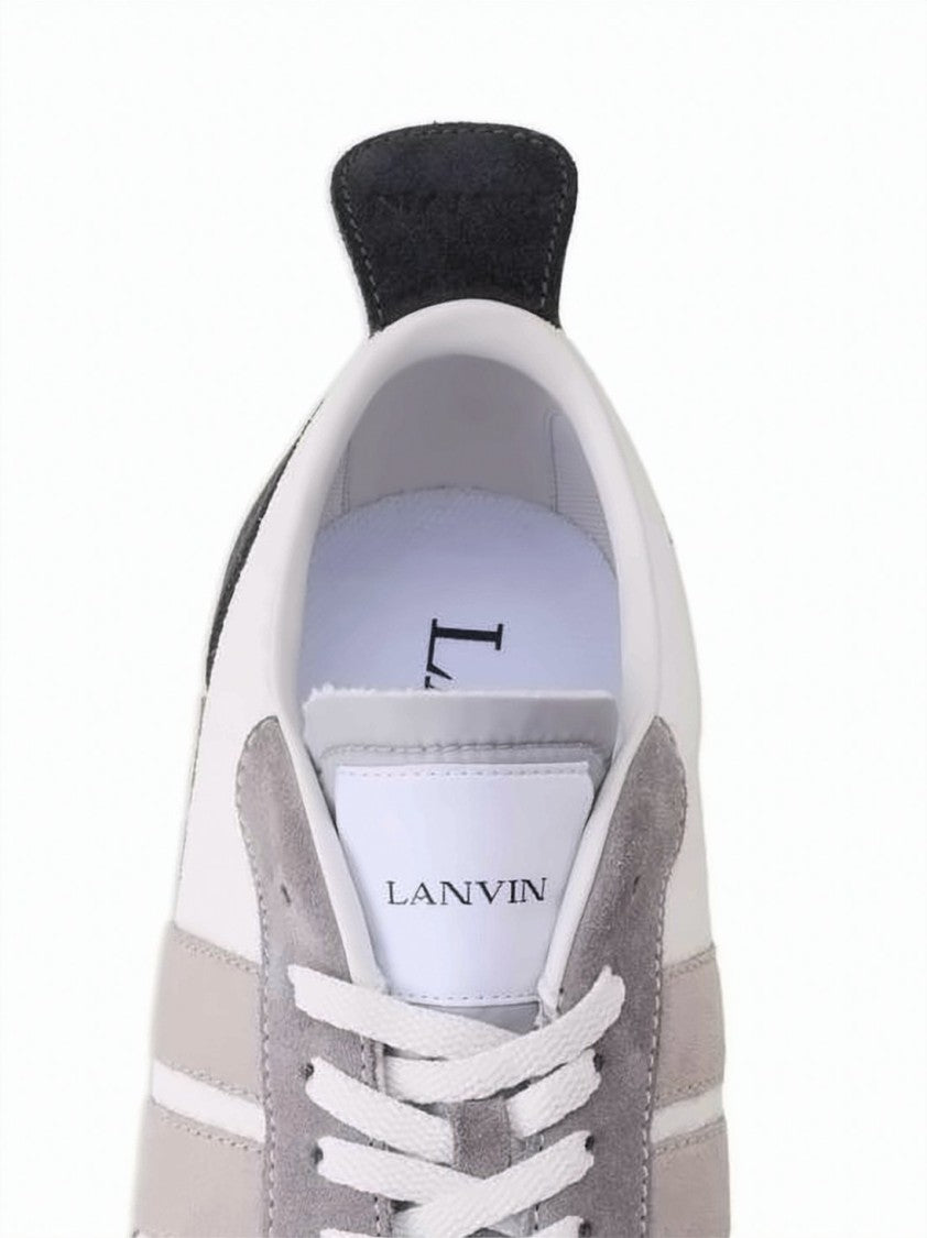 Lanvin Low-Profile Sneaker With Calfskin Leather Overlays