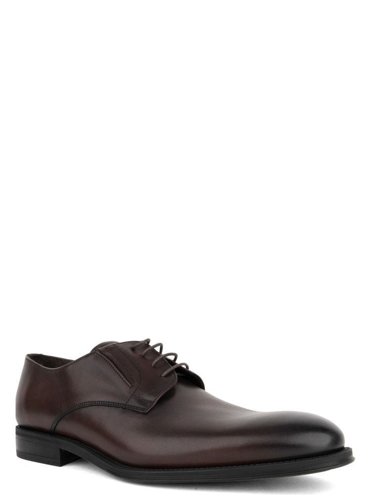 John Harrison Brown Polished Leather Lace-Up Formal Shoes
