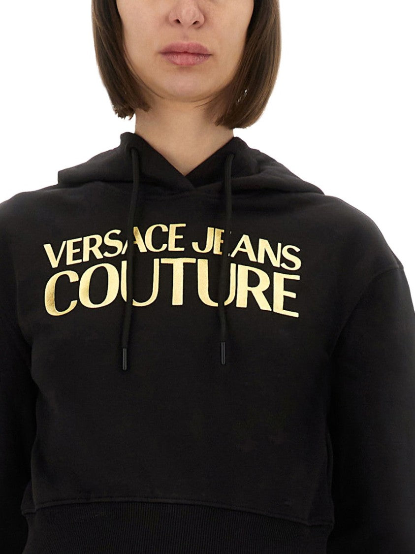 Versace Jeans Couture Cropped Sweatshirt With Logo