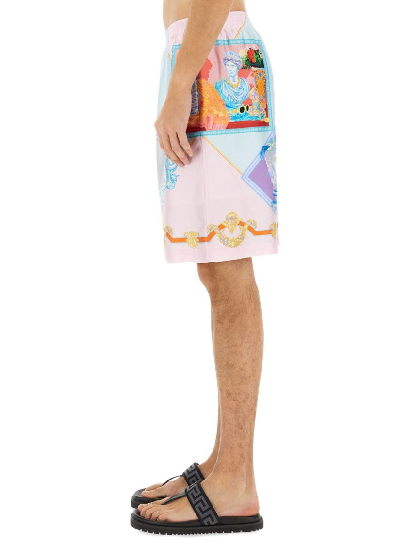 Versace Silk Shorts With Refined Silhouette