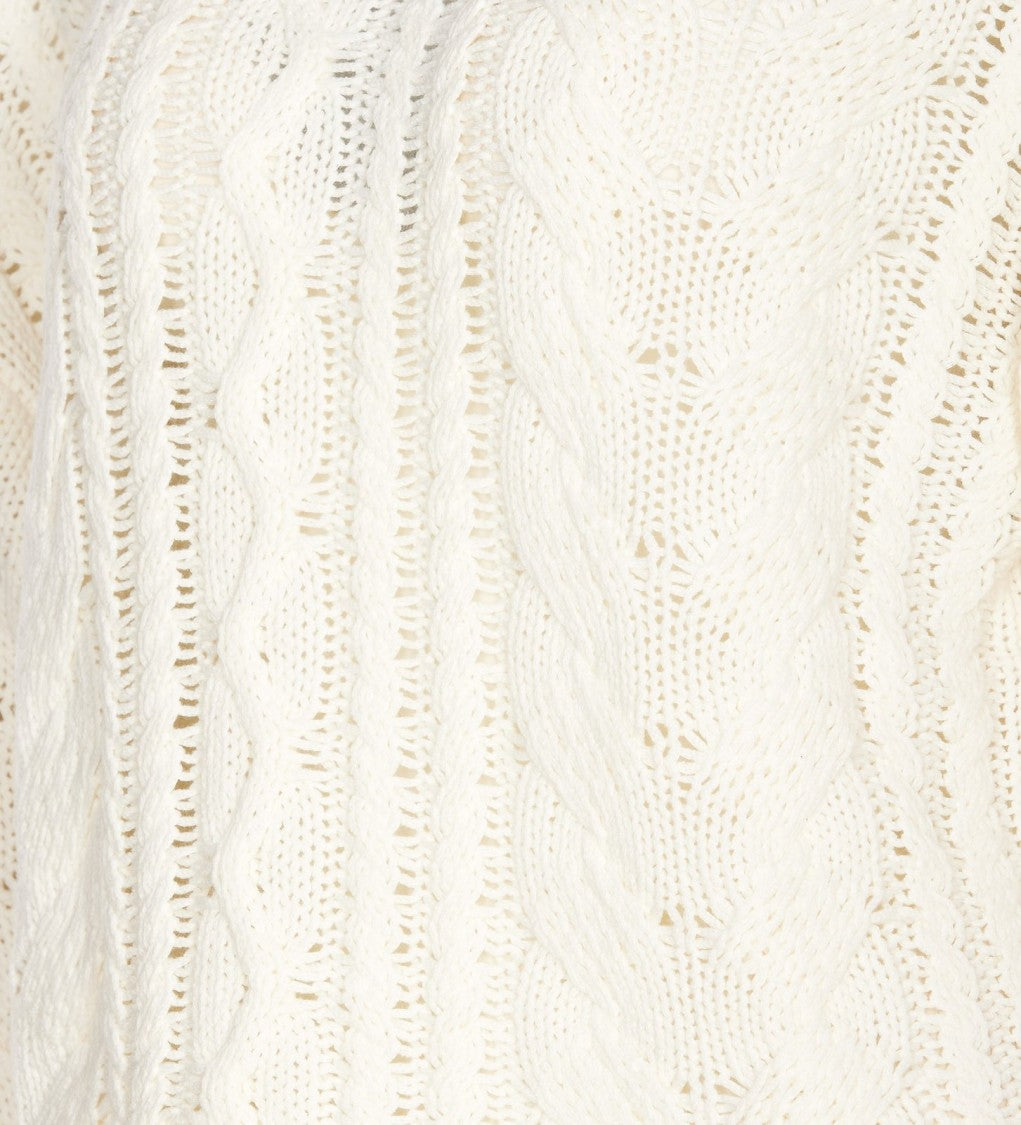 Twin-Set Logo-Patch Cable-Knit Sweater