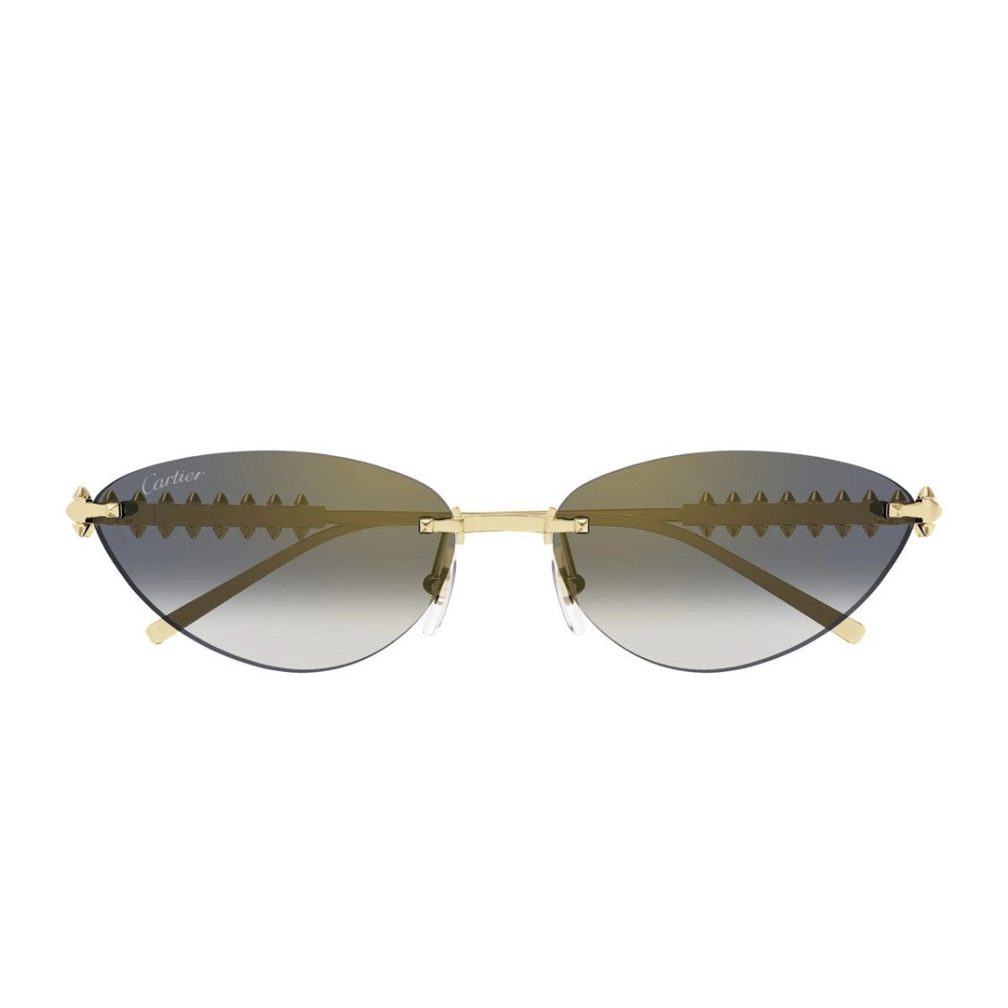 Cartier Rimless Cat-Eye Sunglasses With Pyramid Studs