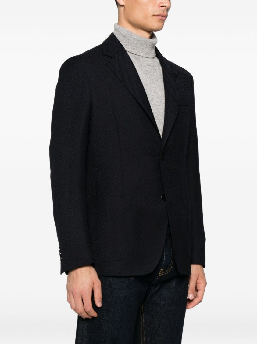 Lardini Tailored Blue Virgin Wool Lardini Jacket