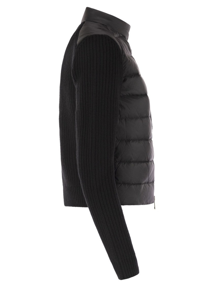 Moncler Padded Wool Cardigan With Zip