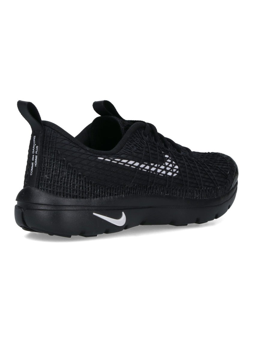 Comme Des Garçons Textured Black Sneakers With Low-Profile Design