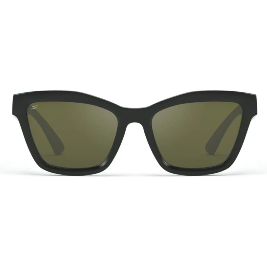 Serengeti Rolla Matte Black Rectangular Frame Sunglasses