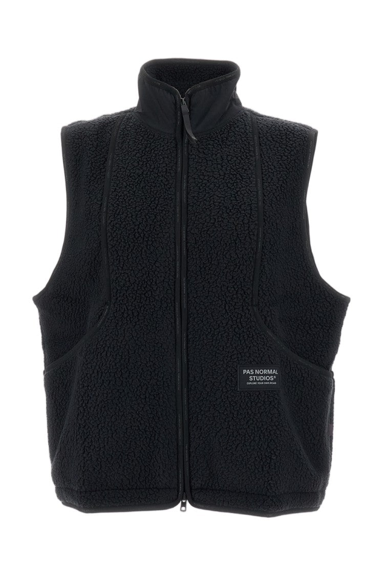Pas Normal Studios Black Off-Race Pile Fleece Vest