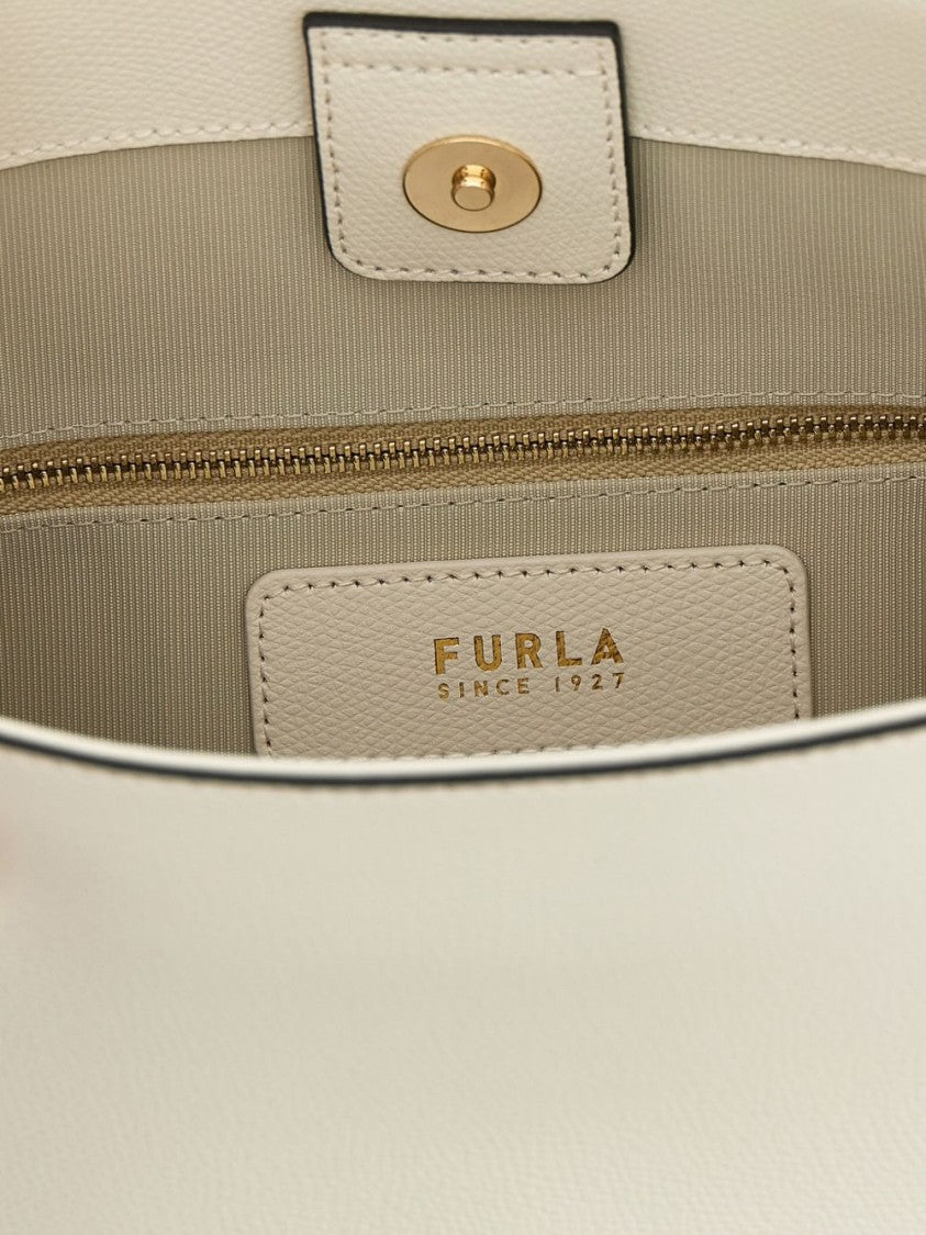 Furla White Adjustable Magnetic Shoulder Bag