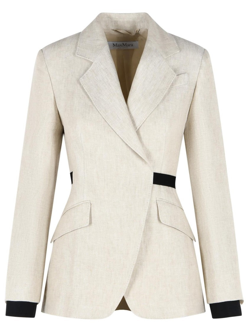 Max Mara 'Neutro' Beige Linen Blazer