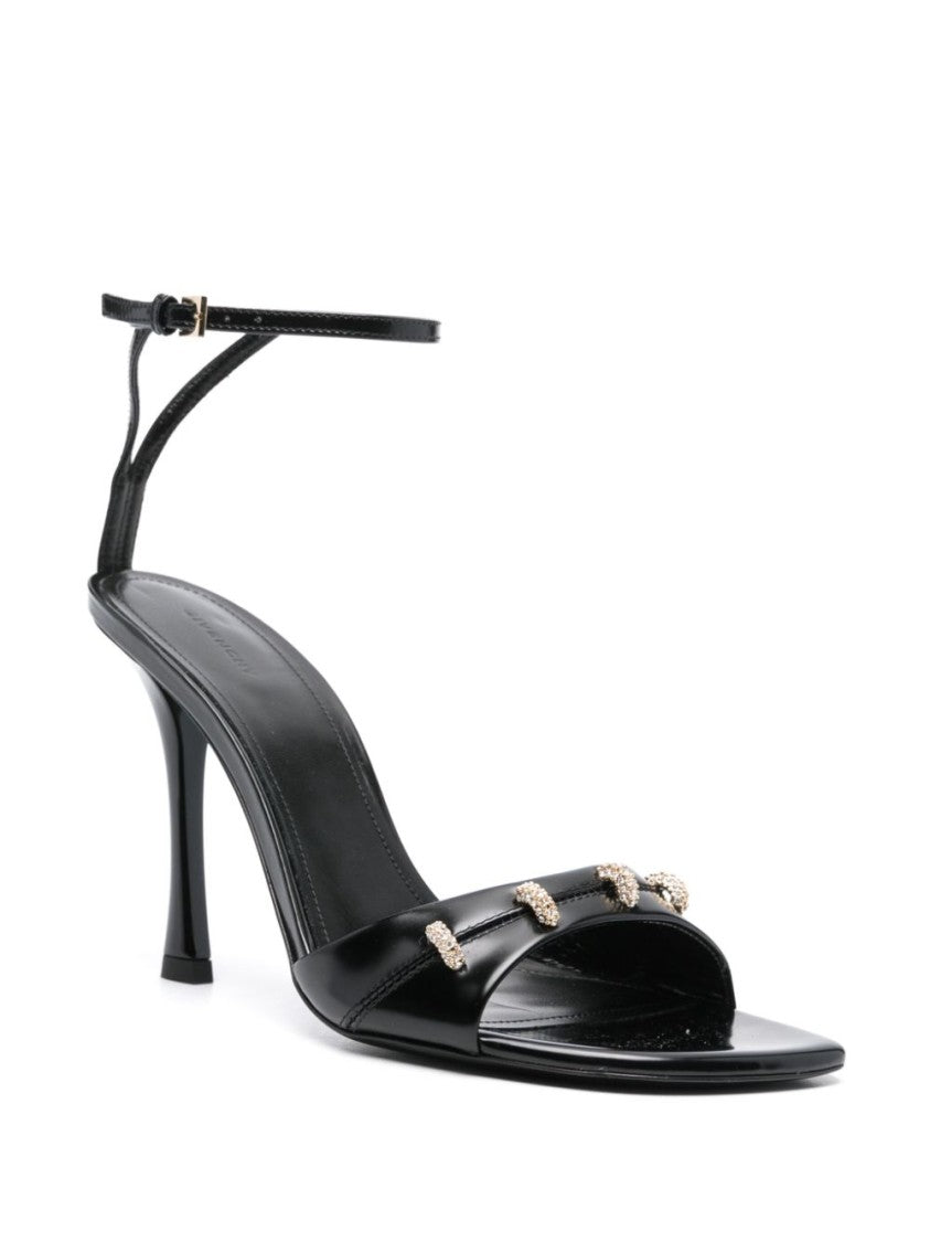 Givenchy High Stiletto Black Calf Leather Sandals