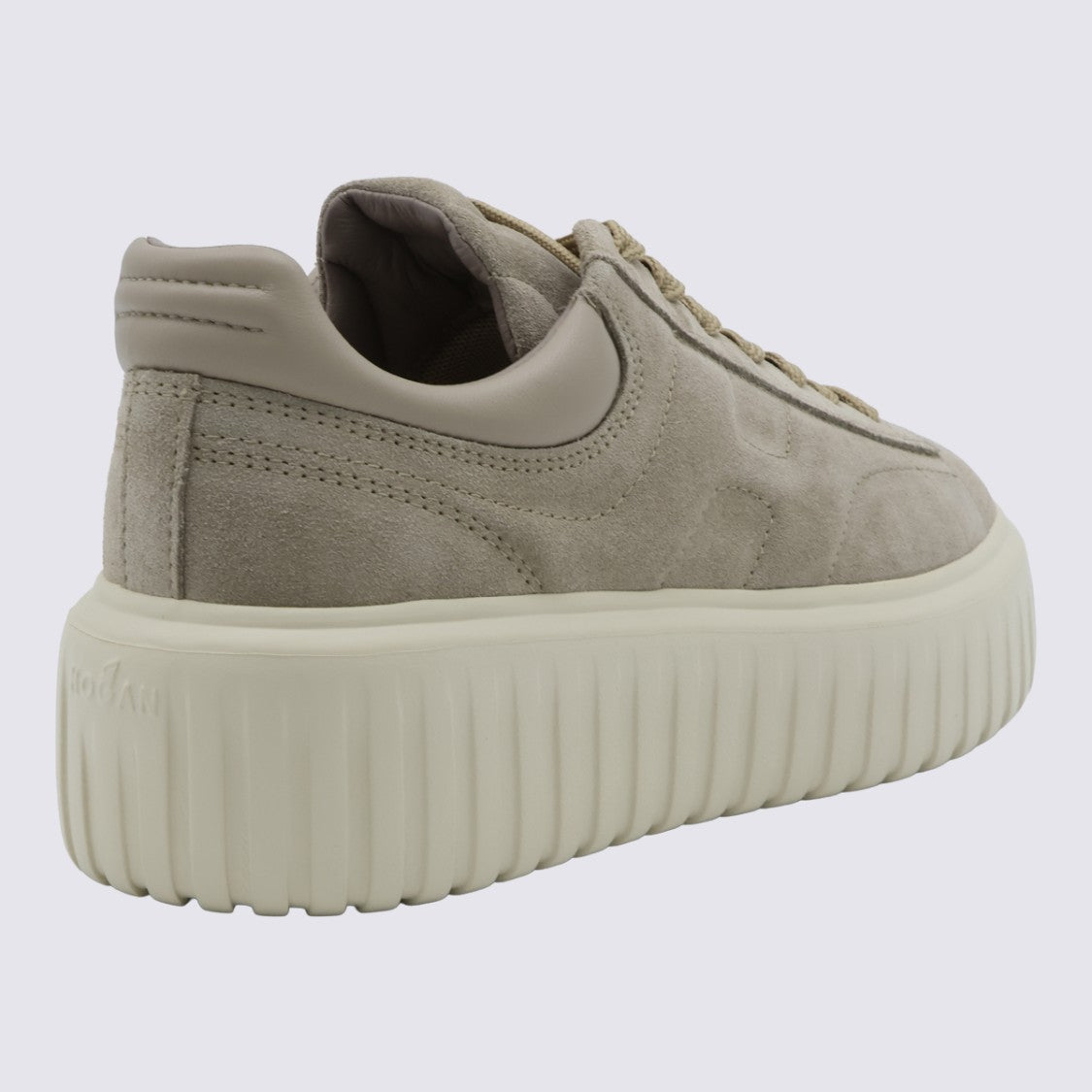 Hogan Ribbed Platform Sneakers In Soft Suede
