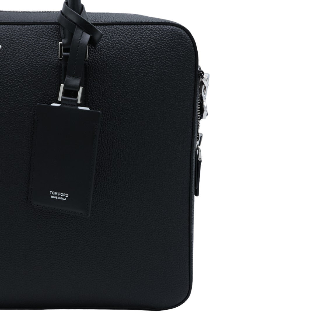 Tom Ford Structured Black Briefcase-Style Bag With Pebbled Texture