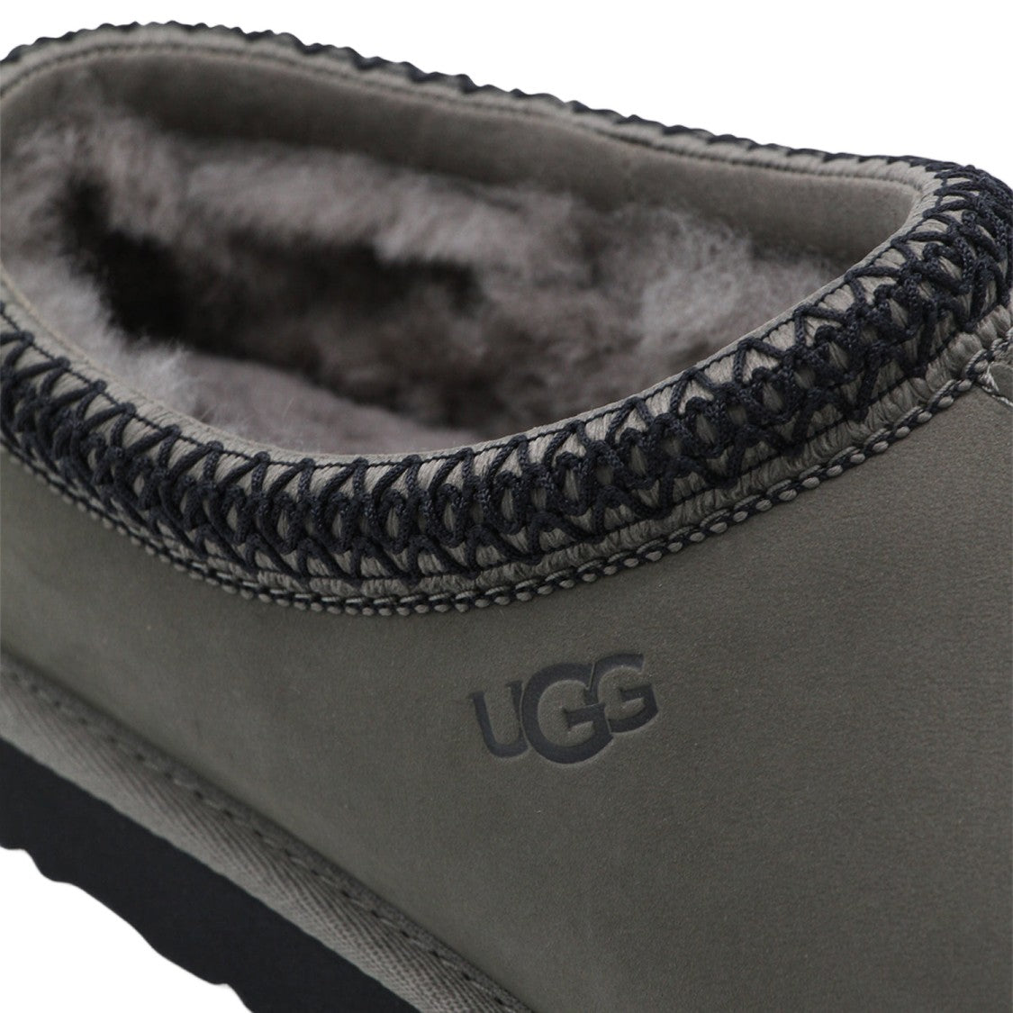 Ugg Gray/Black Suede Mules