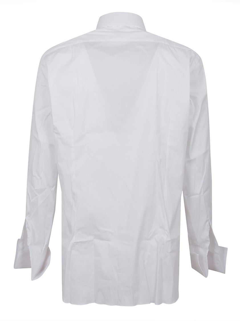 Buonamassa Crisp White Long-Sleeve Button-Down Shirt With Tailored Fit
