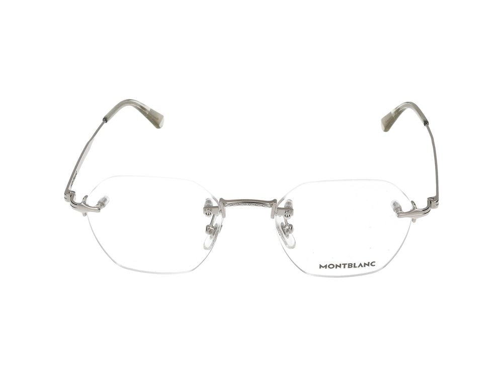 Montblanc Silver Mb0403o Metal Rimless Eyeglasses