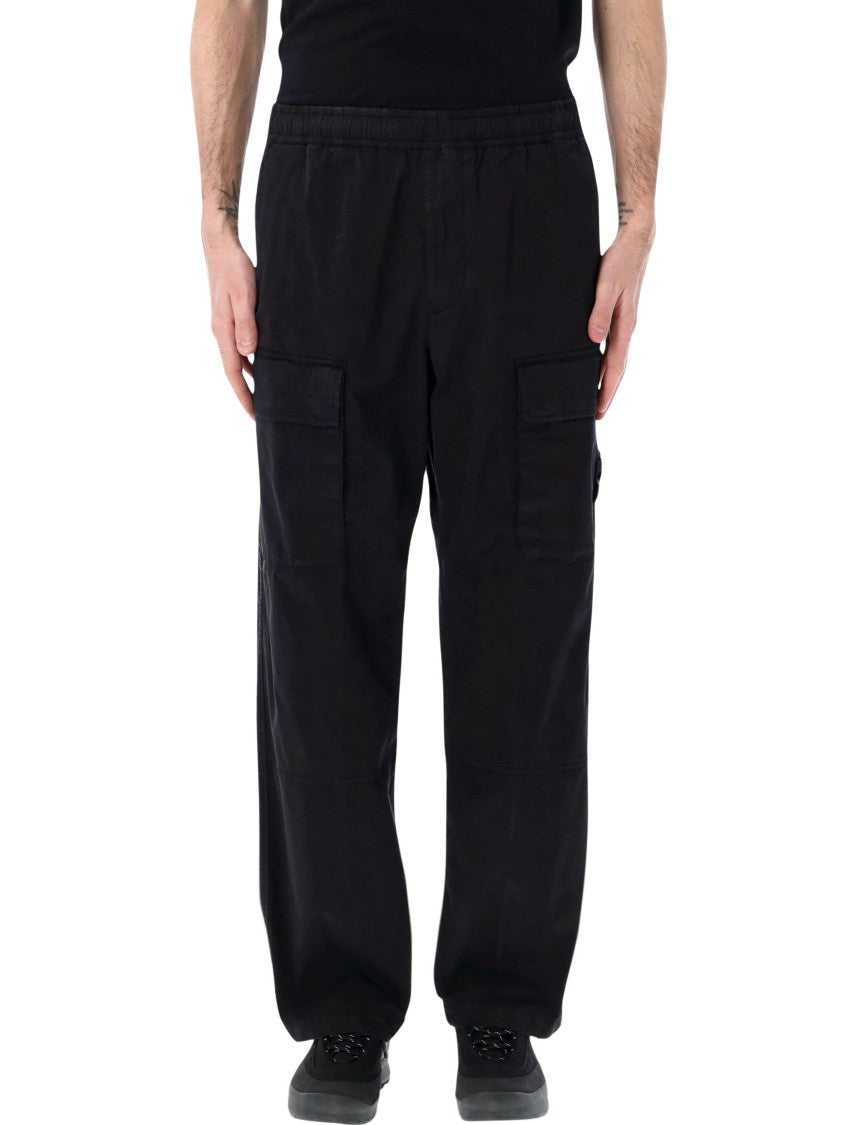 Stone Island Relaxed Fit Black Cargo Jogging Pants With Functional Pockets