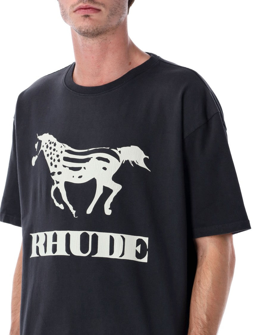 Rhude Dinero Graphic Cotton T-Shirt