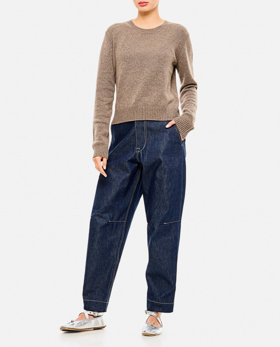 Too Good High-Waisted Wide Leg Jeans With Knee Cuts And Five Pockets