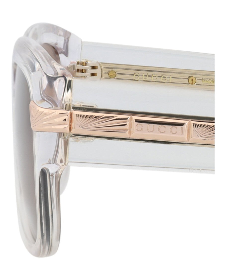 Gucci Square-Frame Sunglasses With Gold Detailing And Recycled Acetate