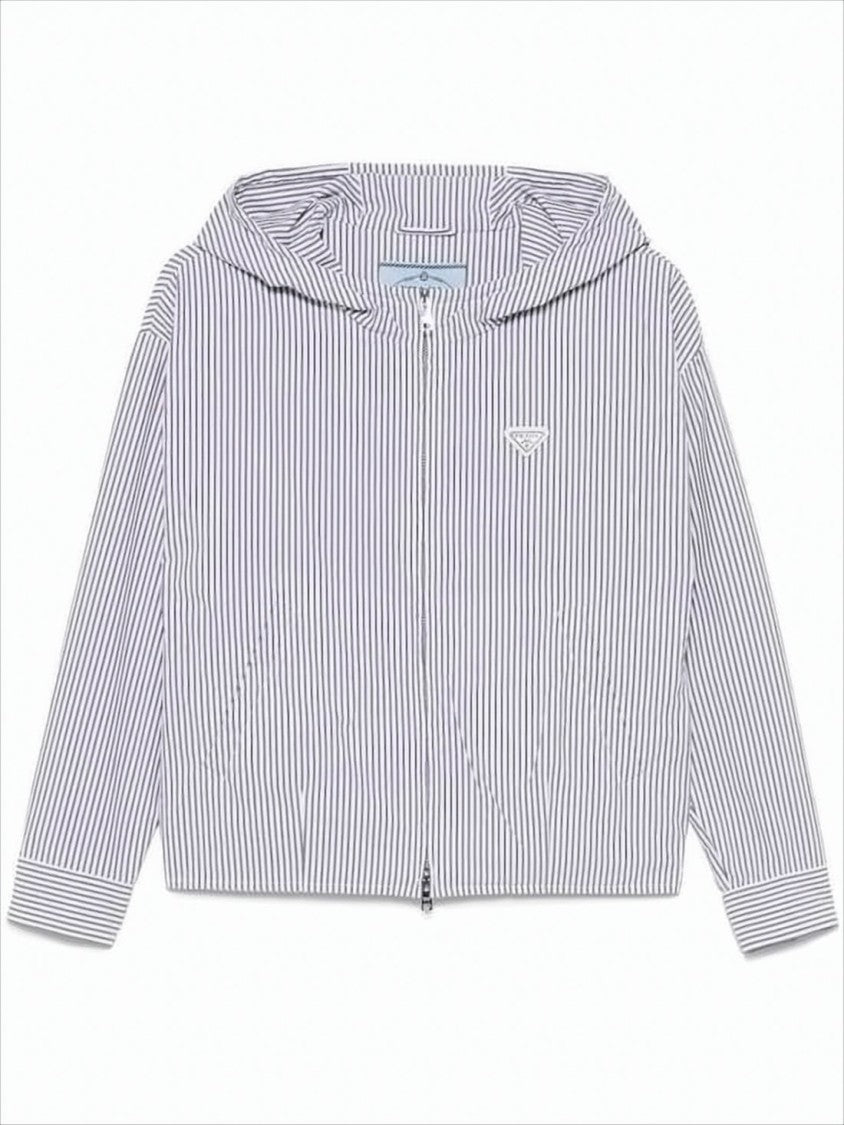 Prada Lightweight Hooded Zip-Up Top